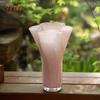 New Chinese Soft Light Milk Yellow Petal Mouth Water Culture Glass Vase Home Soft Decoration Decoration Decoration