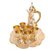 Vintage Turkish Tea Set Multifunctional Zinc Alloy Tea Pot Cups Set with Tea Tray for Party