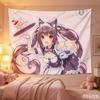 Aesthetic Cute Anime Nekopara Tapestry Cartoon Cat Girl Wall Hanging for Bedroom Dorm Kawaii Maid Backdrop Cloth Fan Banner Gift