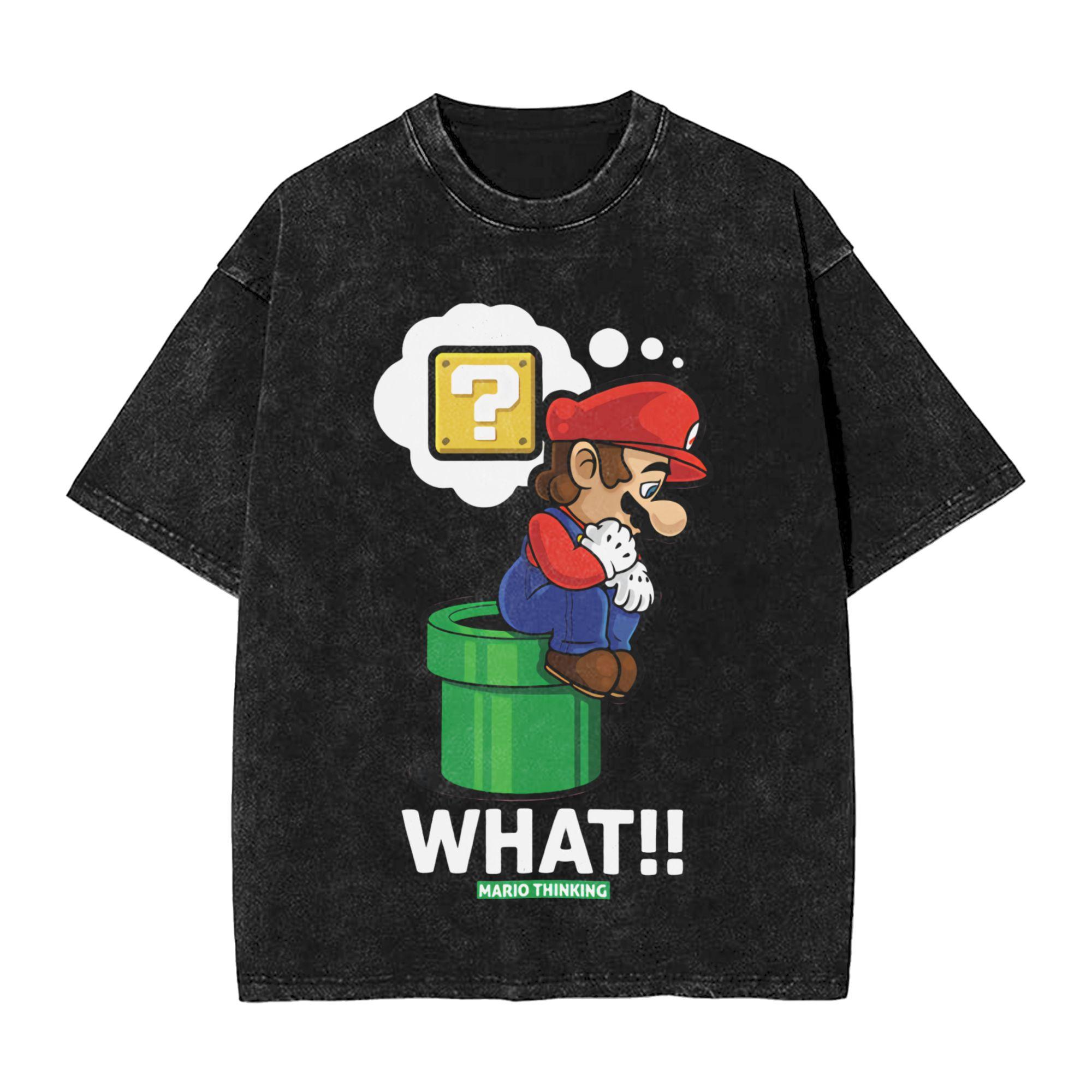 

Cartoon Super Marios Washed T Shirt Streetwear Hip Hop Vintage TShirt Tees Tops for Unisex Women Cotton Oversize Graphic S