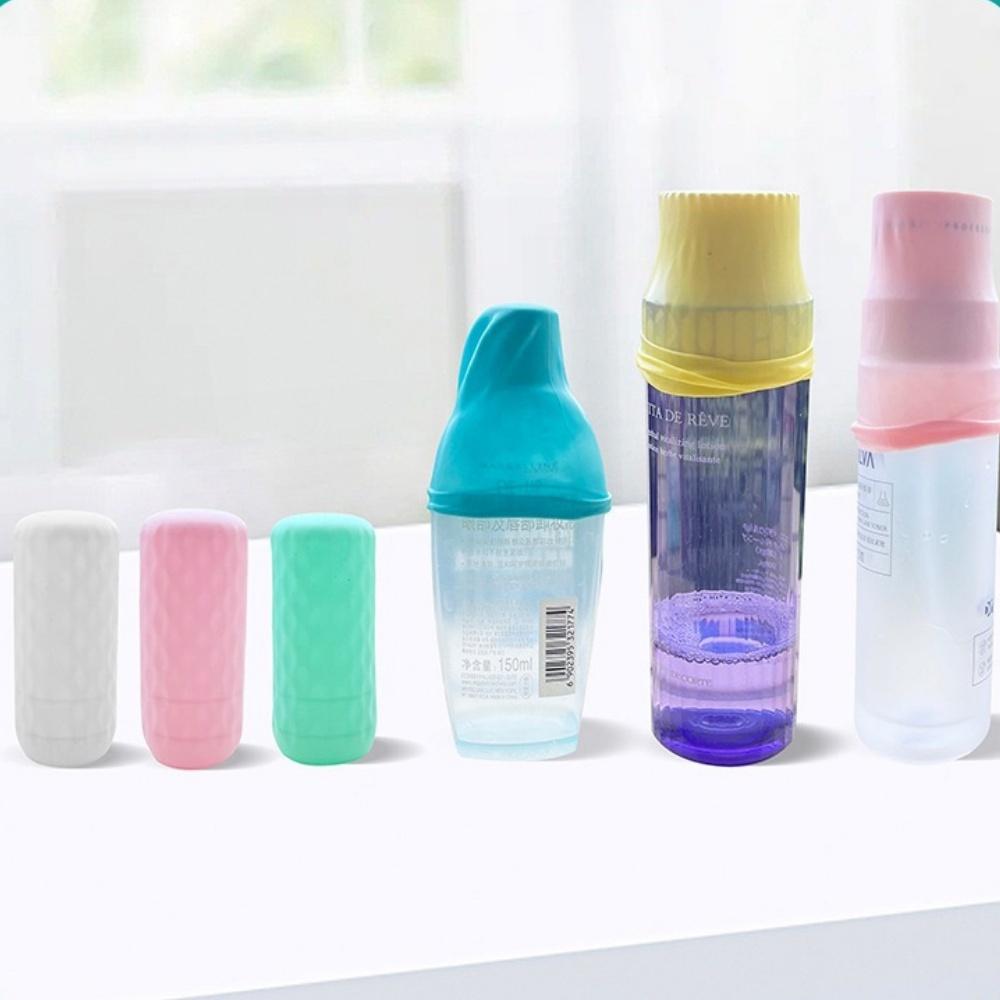 5/6 silicone bottle caps for travel essentials accessories, leak-proof elastic caps, suitable for travel-sized bottles of toilet