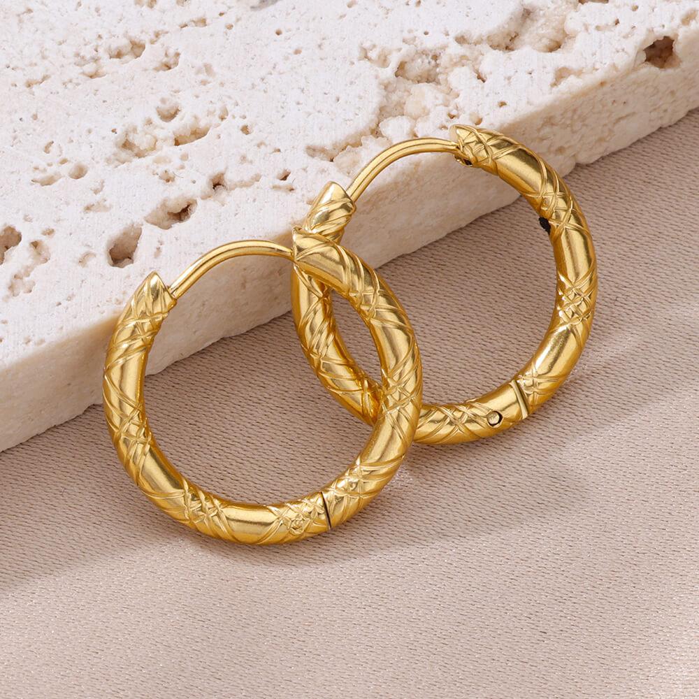 Vintage Stainless Steel Earrings for Women Minimalist Gold Color Earring Trendy Designer Zircon Accessories Free Gift Aretes