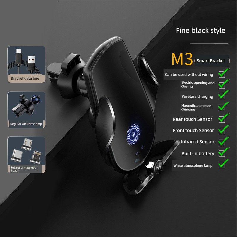 Magic Clip M123 Car Wireless Charger Mobile Phone Holder Automatic Sensor Electric Clamping Navigation Holder Automotive Device Mount