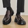 Men's Casual Business Leather Shoes Mens Lace-up Thick Sole Heightened Shoe Men Trendy Wedding Derby Shoes