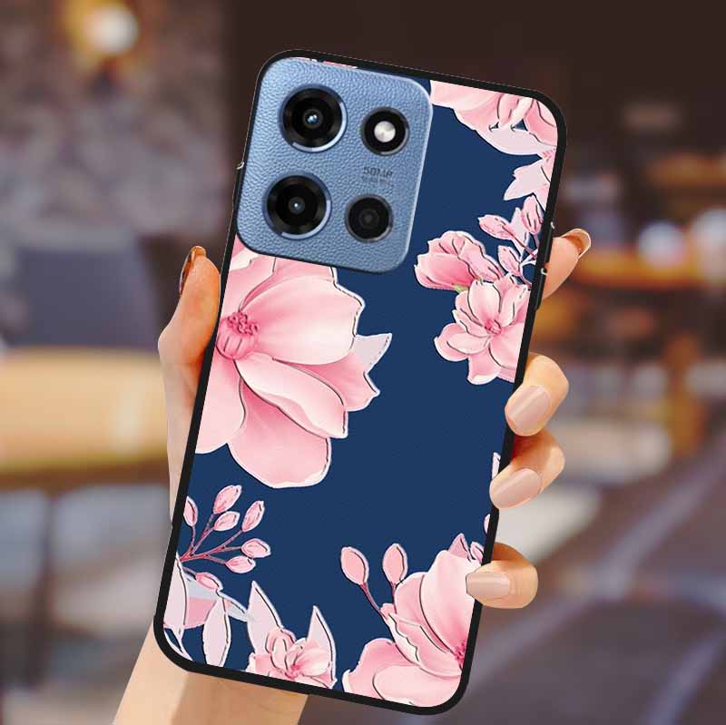 For Motorola G 5G 2025 Phone Case Bumper Soft TPU Silicone Back Cover 3D Flower Emboss Shell For Motorola Moto G 5G Fundas Coque