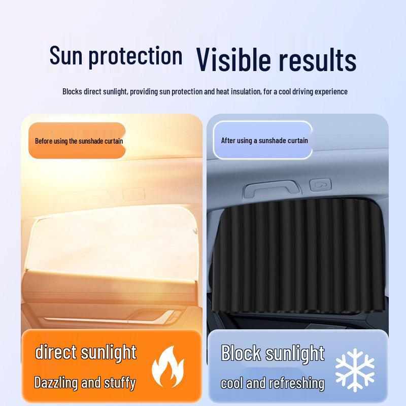 Car Sunshade Rail-Type Small Window Curtain: Heat Insulation & Privacy Visor for Children's Side Windows