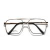 Double Beam Metal Square Saddle Nose Pad Glasses Men'S Literary And Retro Large Frame Flat Mirror Women'S Large Frame Mirror
