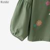 ZANZEA Women Casual V-Neck Loose Long Sleeve Floral Blouse