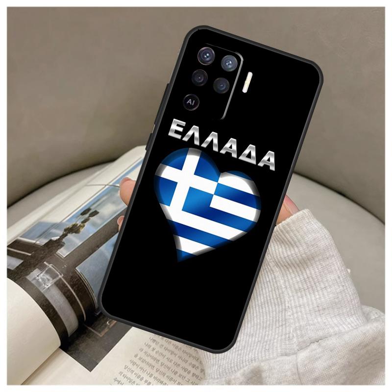 Greece Greek Flag Case For Oppo A17 A57 A77 A40 A78 A54 A74 A94 A76 A16 A96 A18 A60 A80 A38 A58 A98 A15 A5 Pro