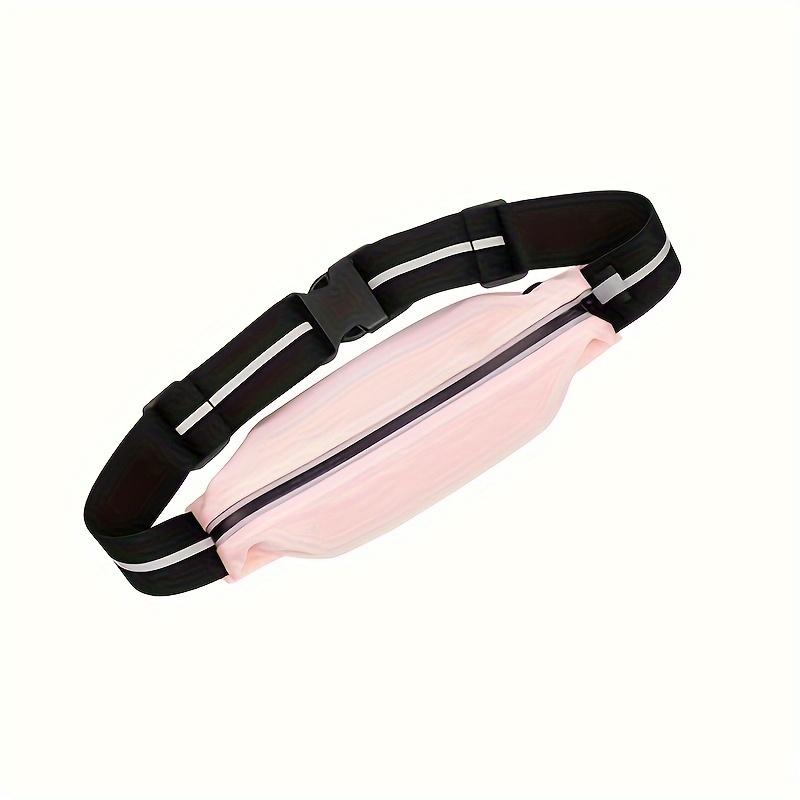 

1 шт. женская однотонная спортивная поясная сумка для бега на открытом воздухе с карманом для телефона, подходит для детей до 7,5 дюймов розовый