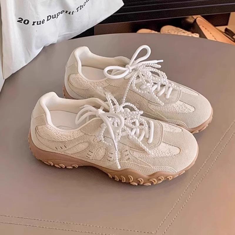 Korean 2025 Spring Silver New Pearl Sports Casual Shoes Platform-soled Dexun Forrest Gump Shoes Comfortable Soft Sole Versatile