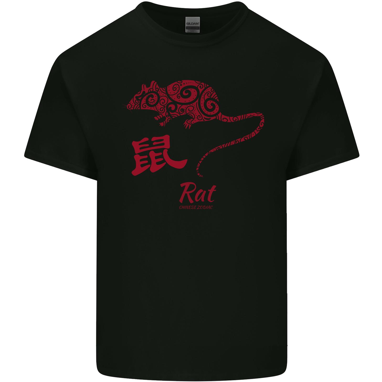 Chinese Zodiac Shengxiao Year of the Rat Mens Light Cotton T-Shirt S