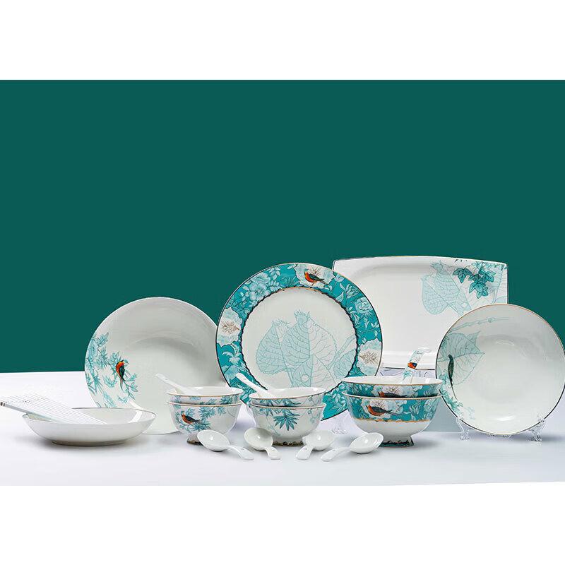 Zankang Chinese Auspicious Magpie 24-Piece Ceramic Tableware Set
