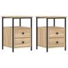 VidaXL Tables de chevet 2pcs chêne sonoma 34x35,5x50cm bois ingénierie 826016