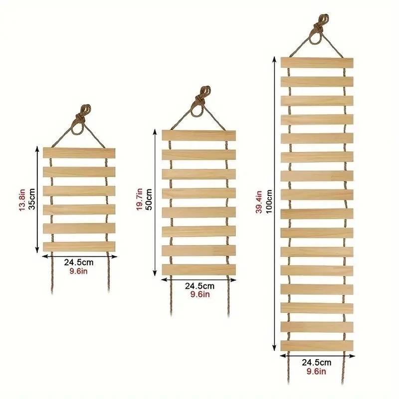 Wall Mounted Solid Wood Sisal Cat Climbing Ladder Scratcher Climber Furniture  Activity Cat Bridge Exclusive Amusement Park
