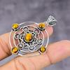 Natural Tiger Eye Gemstone Handmade 925 Sterling Silver Pendant 2.17" T6b41