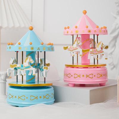 Musical Birthday Cake Carousel Ornament - DIY Children's Party Decoration Music Box Accessories