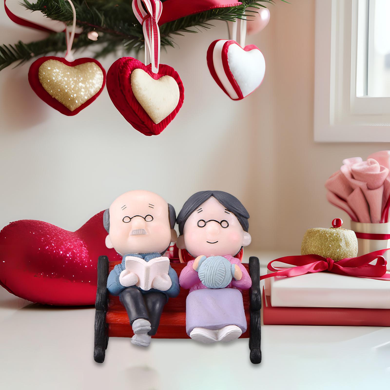 

Статуэтки для пожилых пар, украшения, очаровательный свадебный подарок, подарок на день святого Валентина, статуэтка бабушки и дедушки для спальни, легкая