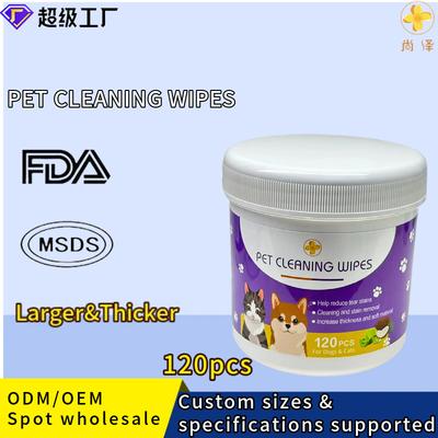 Cross Border Pet Eye Wipes 120p Cat Dog Tear Stain Ear Cleaning Universal Wipes Factory Direct Sales