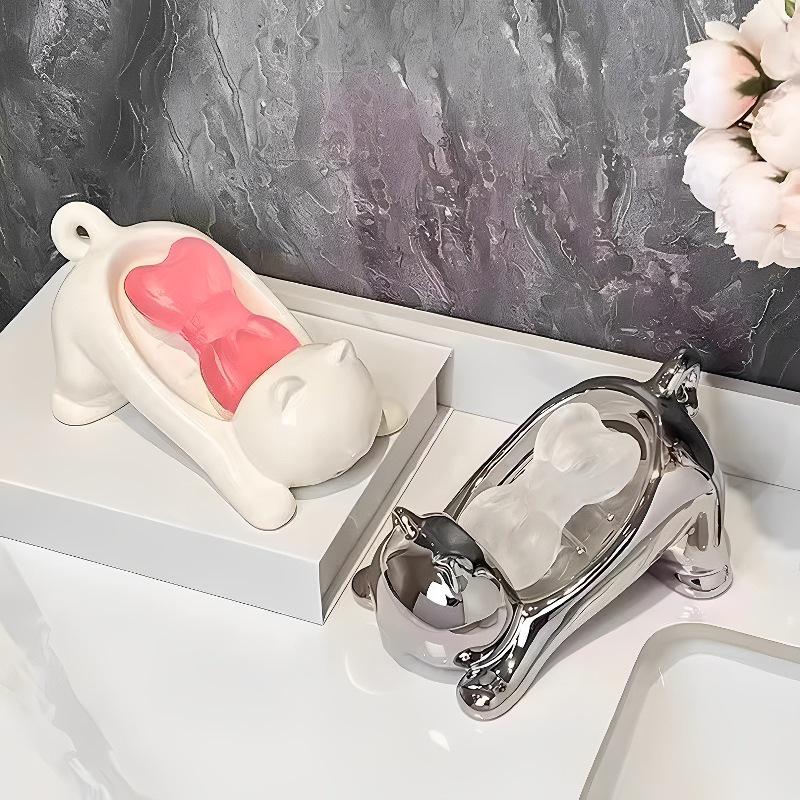 Speciál pro nováčky: Mýdlenka Kočka Plivající Vodu - Odvodňovací Držák pro Domov, Studenta nebo Kolej.