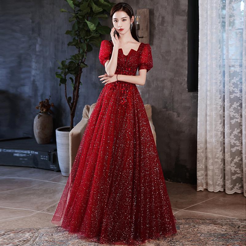 Winterblauer Abendkleid 2026 - Elegantes Design für formelle Damenveranstaltungen XXL bordeaux