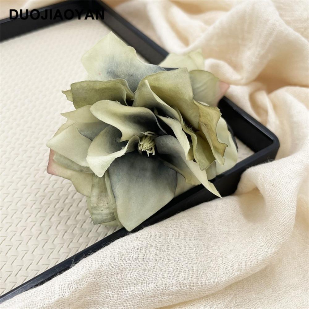 

Large Ponytail Clip Polyester Fabric Hairpin Cute Hair Clip Vacation Jewelry Gift Green Flower