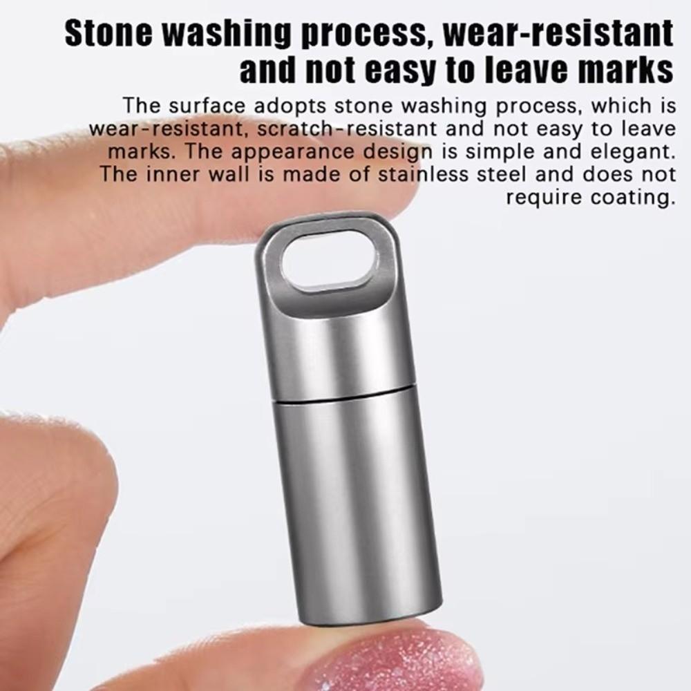 Container Mini Pill Box Stainless Steel Waterproof Pill Case Portable Tablet Container Travel