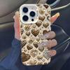 Leopard print heart-shaped case for Apple iPhone 15 Pro Max, iPhone 17 Pro, new iPhone 16 Pro, premium iPhone 14 trendy