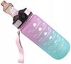 Motivational Miowi Pink-Blue 600 Ml Water Bottle with Straw