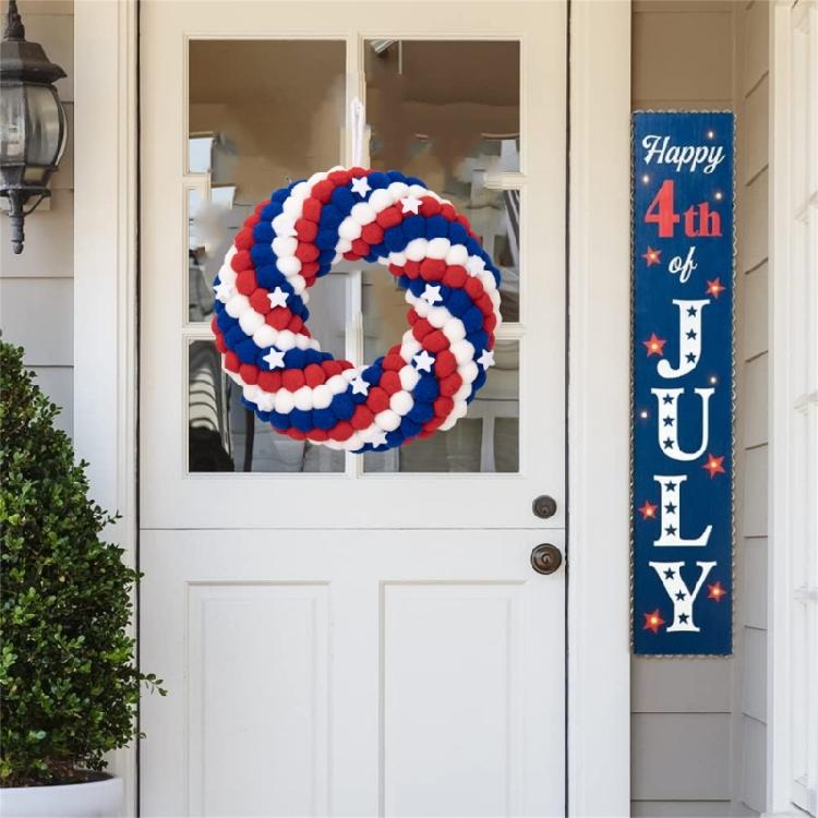 4th of Julys Wreath for Front Door Memorials Day Independences Day Decorations