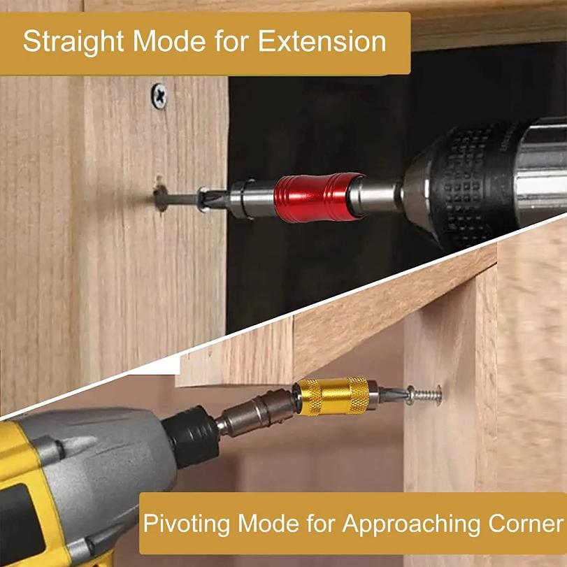 Drill Bit Holder Magnetic Swiveling Bit Tip Holder Set Drill Bit Extension Pivot 1/4 Inch Hex Quick Release Pivoting Screwd