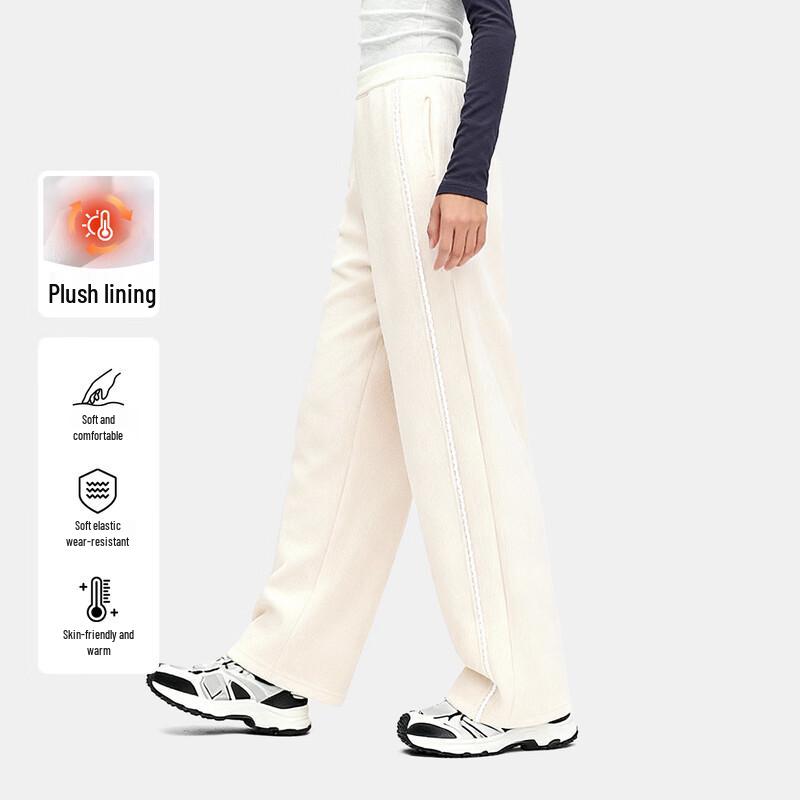 Navigare Girls Thickened Velvet-Lined Straight-Leg Pants 150