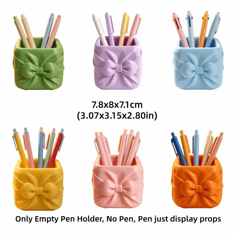 Ornament Bowknot Pen Holder Desktop Organizer Bowknot Pen Container Office Desktop