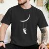 Moon Swing Astronaut For Unisex Unisex T Shirt Unique Tees Short Sleeve O Neck Tshirts Pure Cotton Birthday Present Clothes