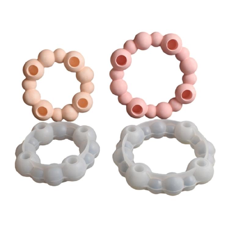 

Round Balls Candle Holder Molds Candle Base Moulds Decorative Ornament Silicone Mold Hand-Making Accessories for Candle 1