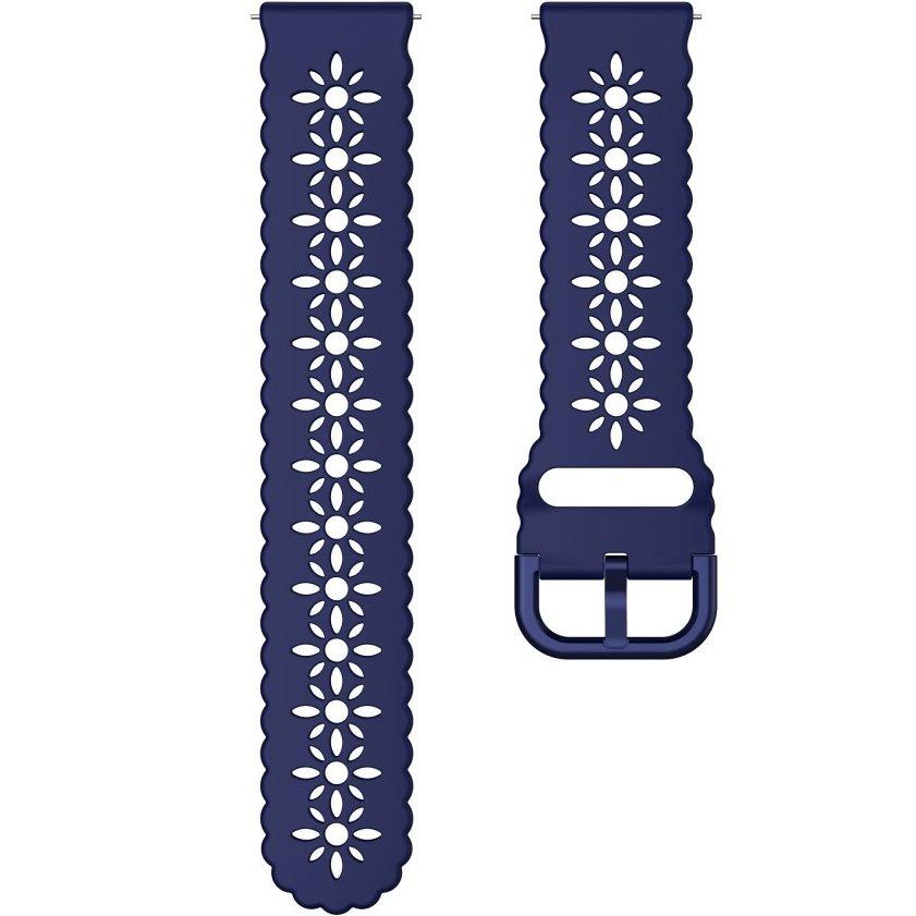 Universal Silicone Strap 20mm Soft Hollowed-out, Navy Blue