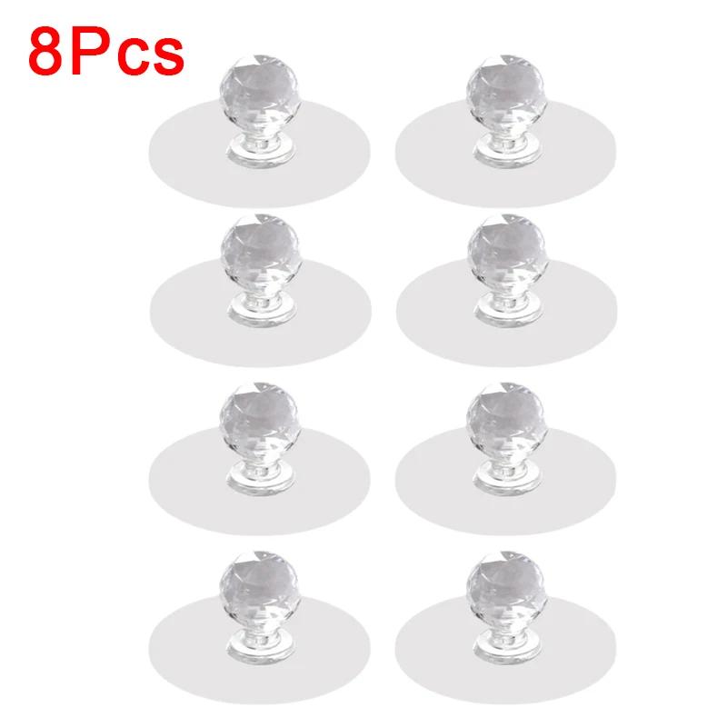 10/1Pcs Punch-free Crystal Drawer Handle Diamond Shape Self-Adhesive Acrylic Knobs Cabinet Wardrobe Furniture Pull Handle Hanger