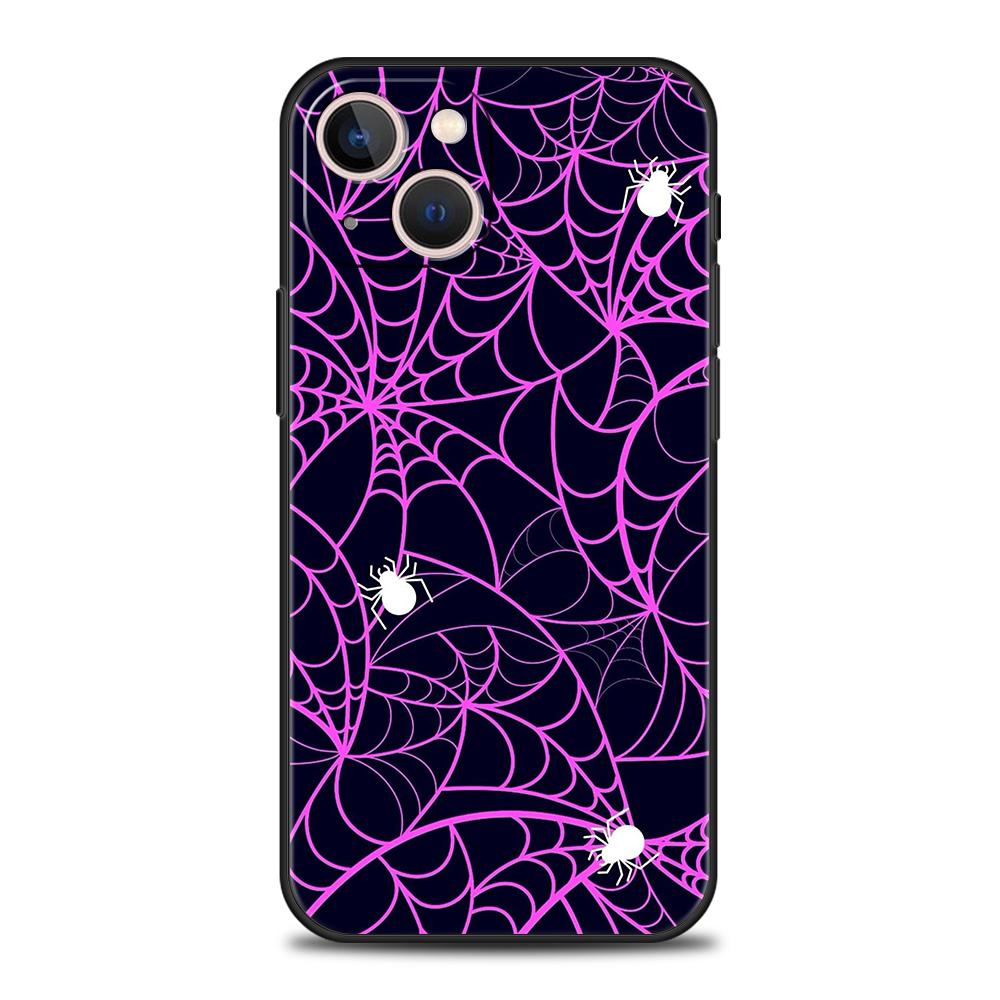 Luxury TPU Soft Phone Case For iPhone 17 Air 16E 16 11 15 14 Pro MAX 12 13 7 8 Plus X XR XS SE 2022 Cover Black Spider Web