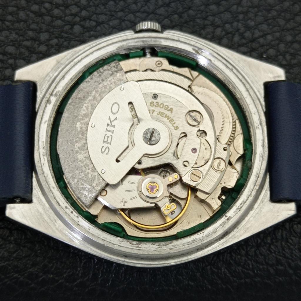 JAPAN VINTAGE SEIKO 5 AUTOMATIC 6309A MENS BLUE COLOR DIAL WATCH A701441-5 R206b-a701441