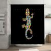 Lizard Pattern Shower Curtain Modern Geometric Reptile Nature Bathroom Decor Backdrop Washable Waterproof Home Textile