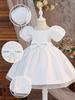 2026 Satin-Puffärmel-Prinzessinnenkleid - Geburtstag & Partykleid für Mädchen