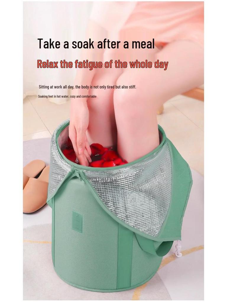 Thickened Portable Insulated Foot Bath: Folding, Deep, Travel-Friendly Foot Basin for Adults