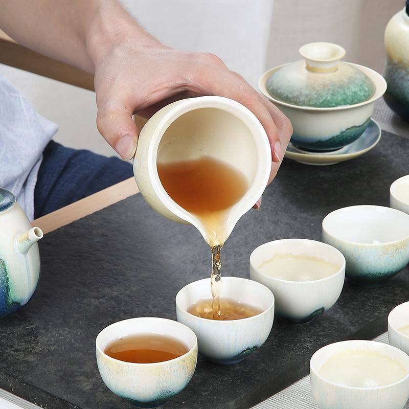 Set ceașcă de degustare din ceramică grosieră stil japonez cu strecurătoare set ceai ceai kung fu set ceai mare de ceai set ceai ceașcă bărbat lux ușor retro