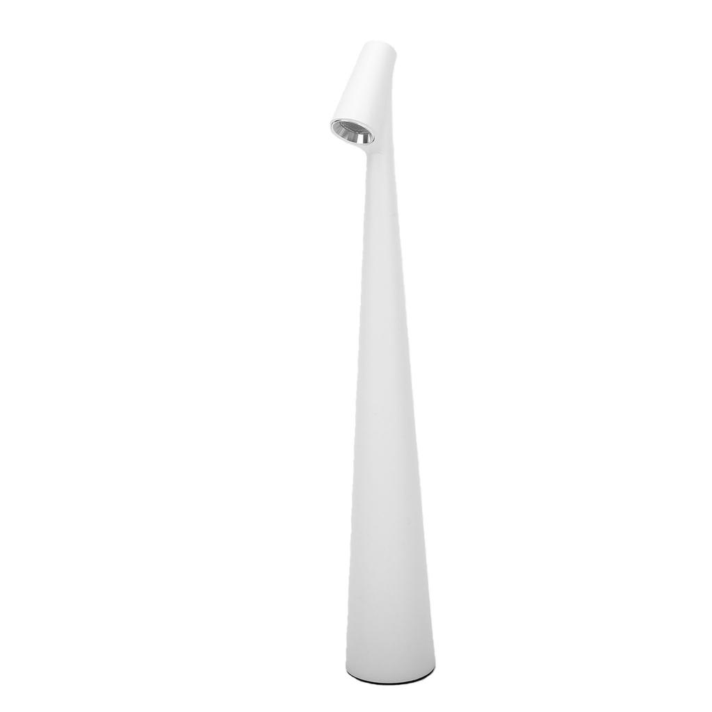 Cordless LED Desk Lamp 3 Color Stepless Dimmable Portable Bedside Night Light Decor for Reading Bedroom Dorm Metal White