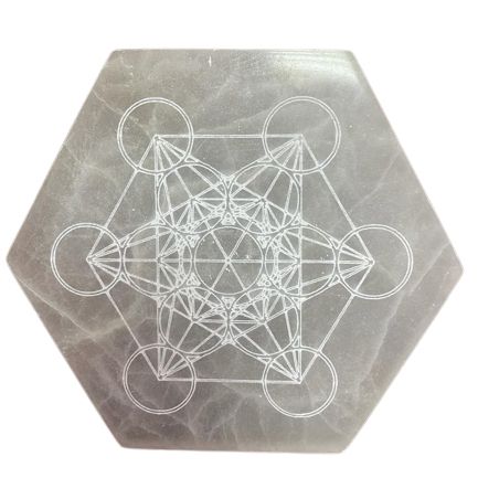 Selenite Charging Plate Hexagonal 18cm - Direction And Decision