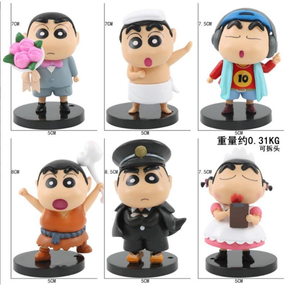 1Set Crayon Shin Chan Action Figure Cartoon Japanese Kawaii Figurines Collectibles Movie Peripheral Toy Gifts for Children