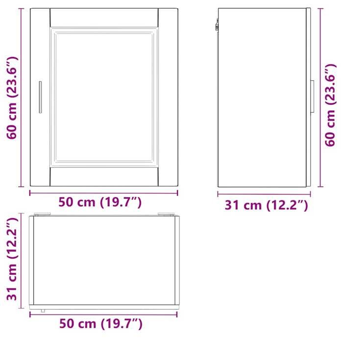 VidaXL Porto White Engineered Wood Kitchen Wall Cabinet 854037
