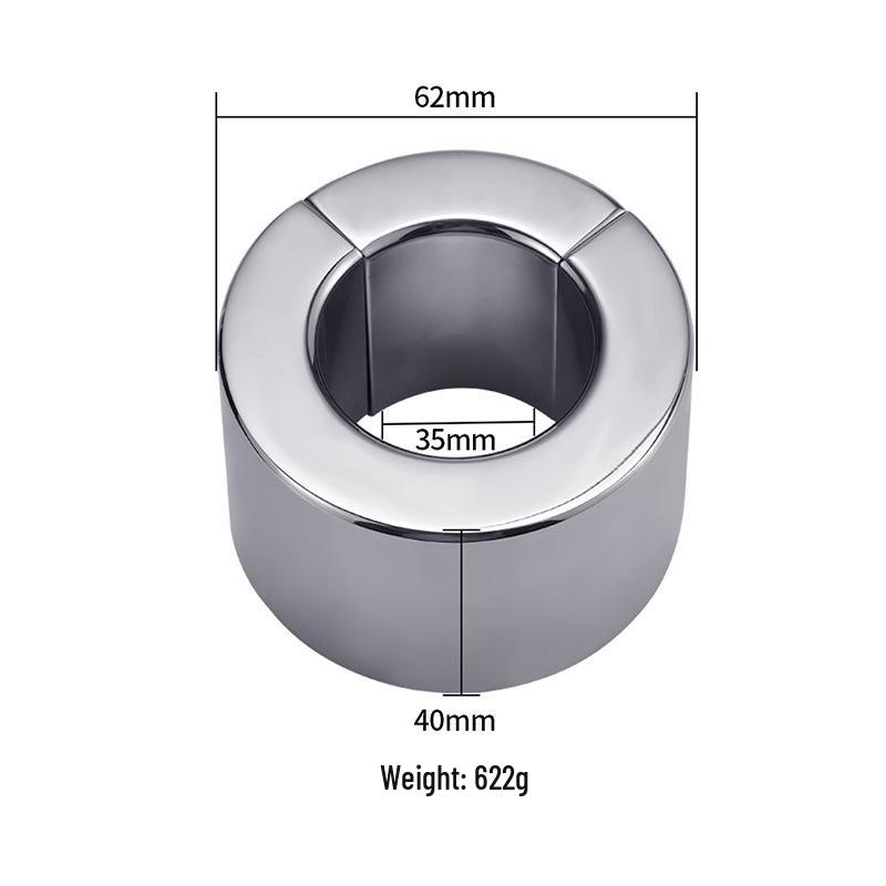 Stainless Steel Magnetic Penis Weight Ring - Adult Erotic Restraint Toy