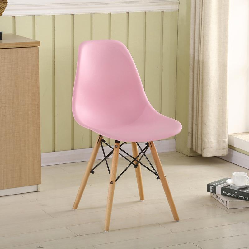 Nordic Modern Dining & Office Chair with Plastic Backrest - Simplistic Design for Home and Work.