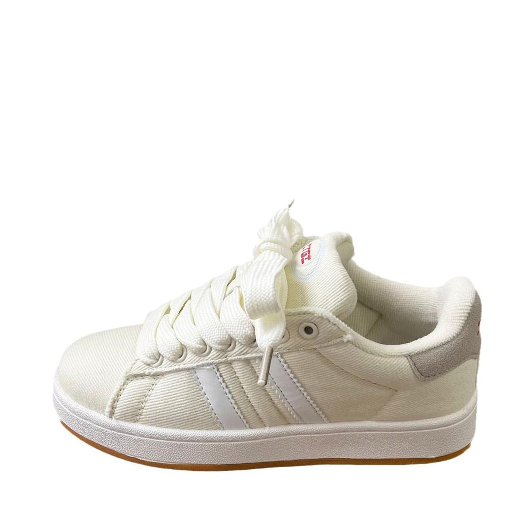 2024 Autumn Chic White Shell Toe Sneakers for Girls – Casual Skateboard Shoes